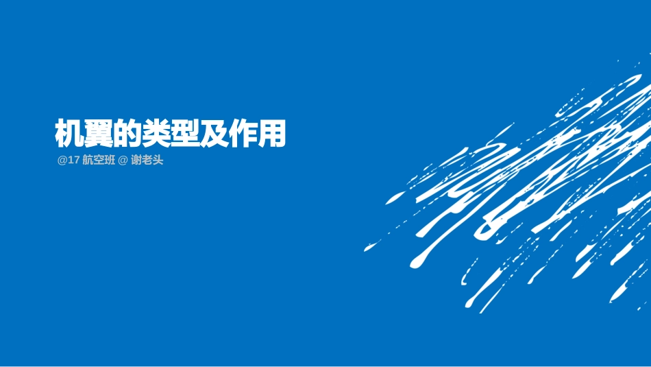 机翼的类型及作用_第1页