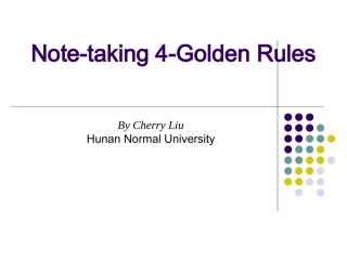 交替传译9Notetaking4goldenrulesfornotes