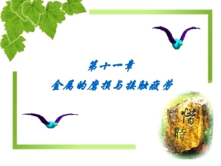 金属的磨损及接触疲劳