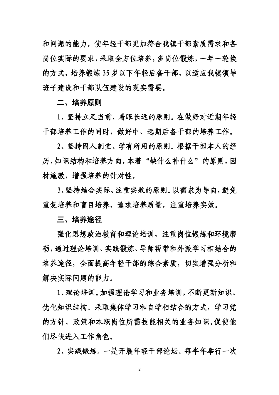 关于加强年轻干部培养的实施意见_第2页