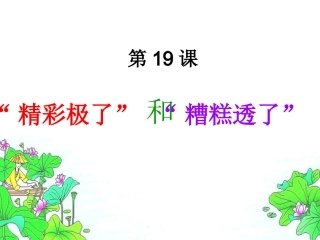精彩极了和糟糕透了讲座