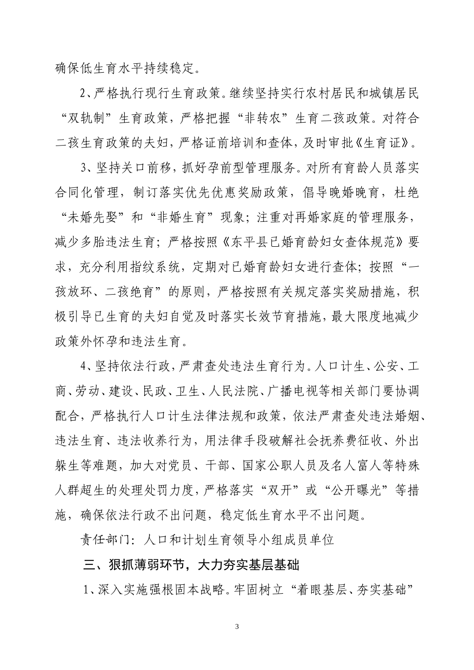 关于加强人口和计划生育薄弱环节整改工作的实施意见_第3页