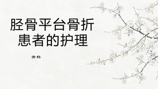 胫骨平台骨折患者的护理