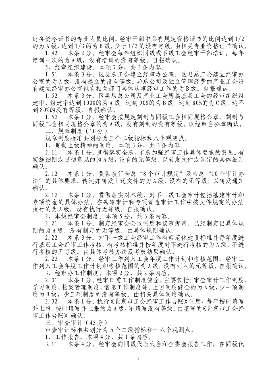 关于对北京市工会经费审查工作规范化建设标准(试行)..._第2页