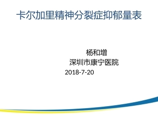卡尔加里精神分裂症抑郁量表