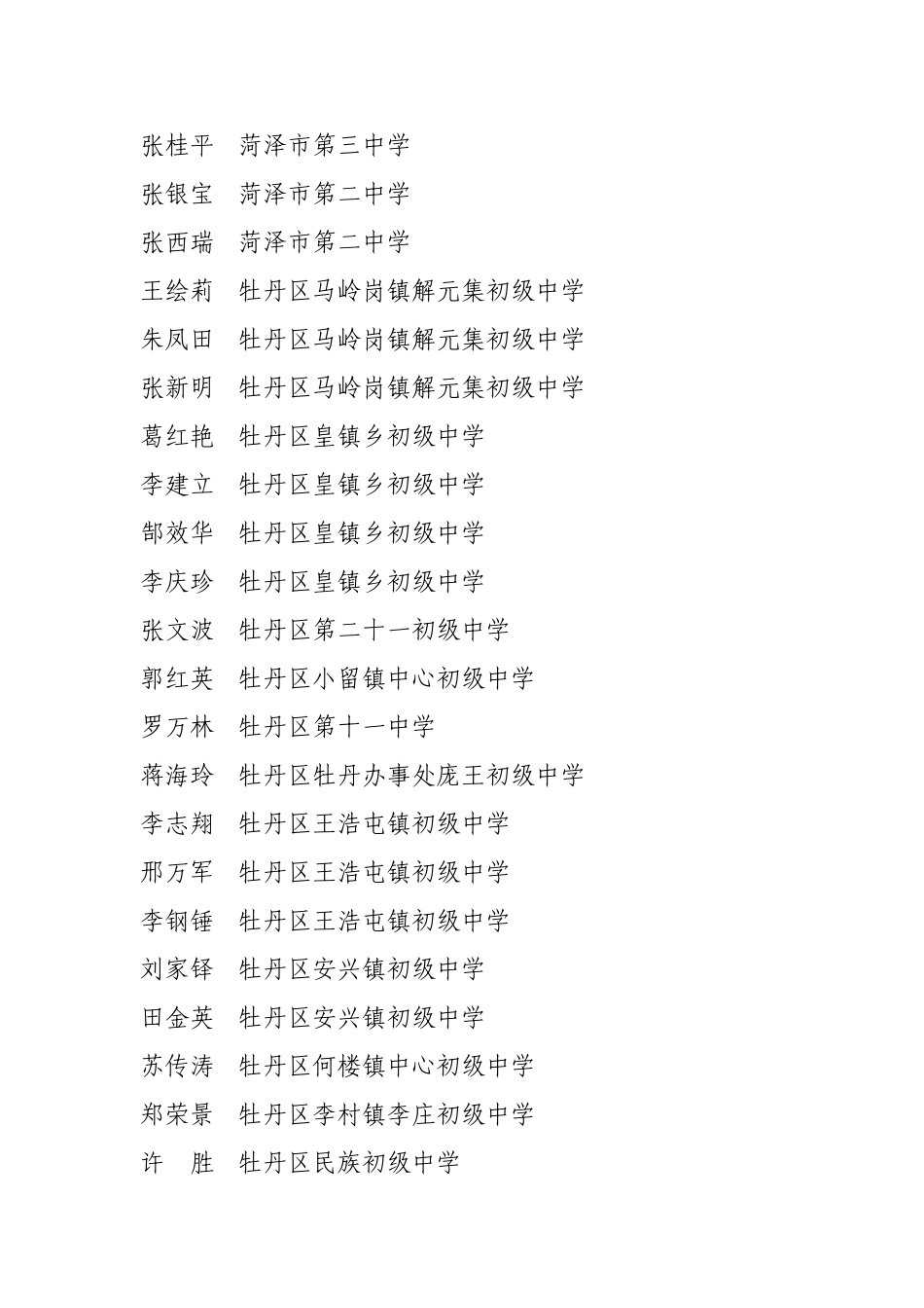 关于对菏泽市中学(中专)、小学教师职务_第2页