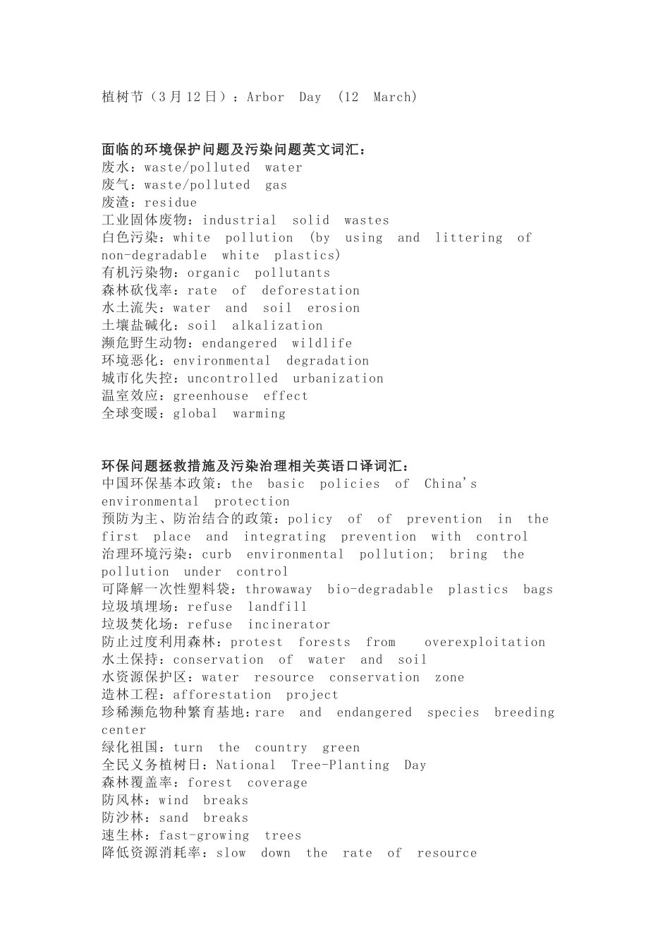 关于环保的英语词汇_第3页