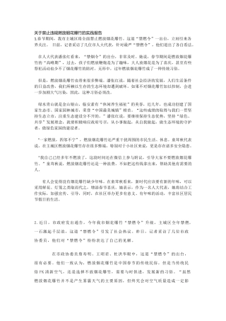 关于禁燃令的实践报告