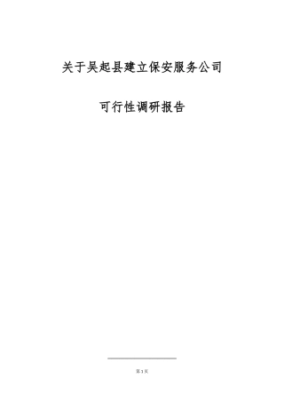 关于建立保安服务公司的可行性报告