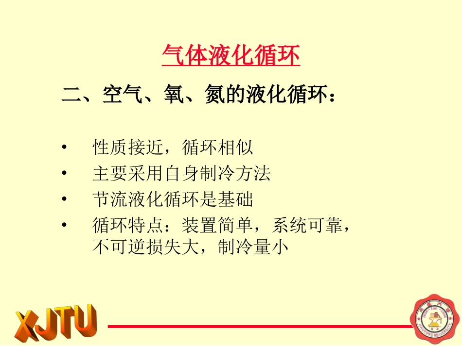 空气氧氮的节流液化循环_第1页
