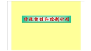 控制计划和特殊特性