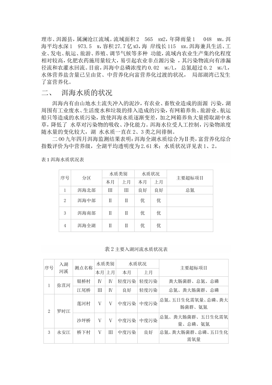 关于洱海水质的调查研究_第2页