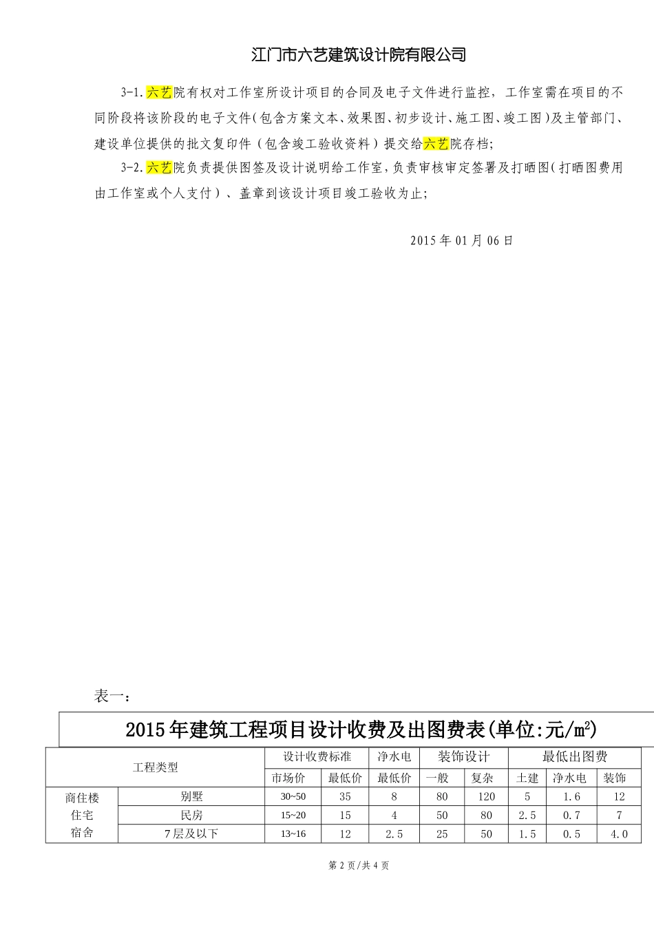 关于建筑工程设计收费及最低出图管理的规定2014.11_第2页
