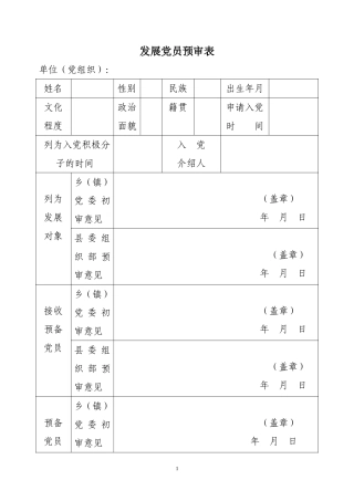 关于发展党员中试行预审制、测评制、全程公示制和票决制的试点方案