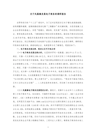 关于发展电子商务的调研报告(定稿)