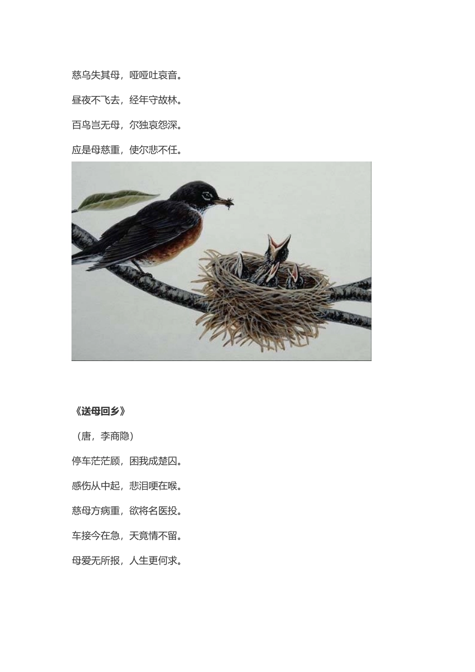 关于母亲节的现代与古代诗_第3页