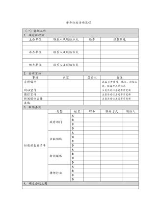 关于举办论坛活动的全套详细流程