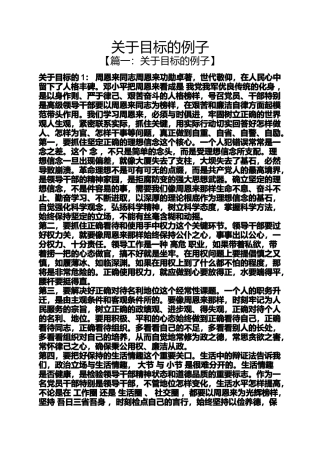 关于目标的例子