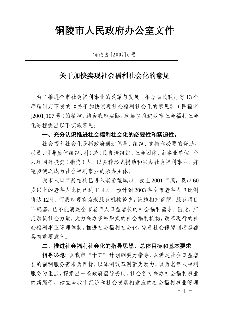 关于加快实现社会福利社会化的实施意见_第1页