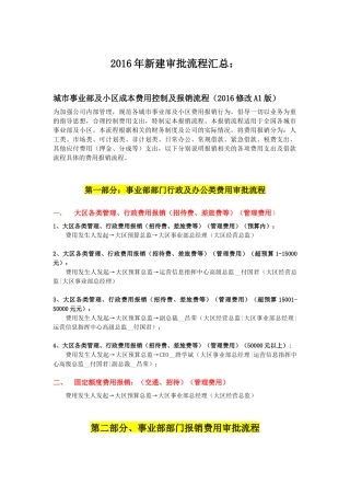 关于费用报销审批流程(修订)