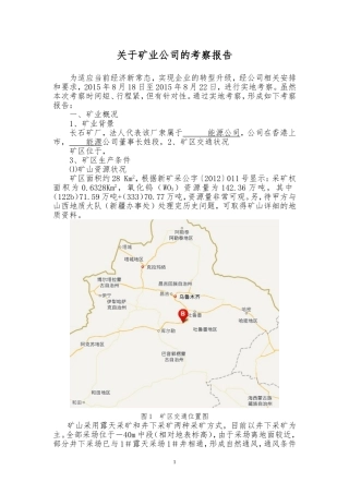 关于矿业公司的考察报告