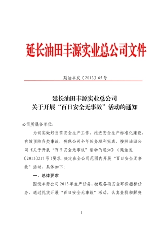 关于开展“百日安全无事故”活动的通知(4)