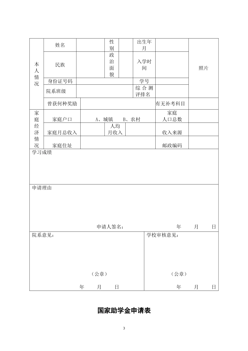 关于评选2011年国家励志奖学金助学金的通知_第3页