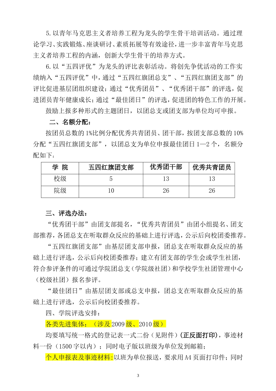 关于评选二○一○年至二○一一年度团的先进的通知_第3页