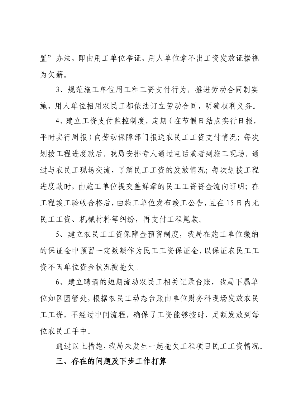 关于农民工工资支付情况的自查报告_第2页