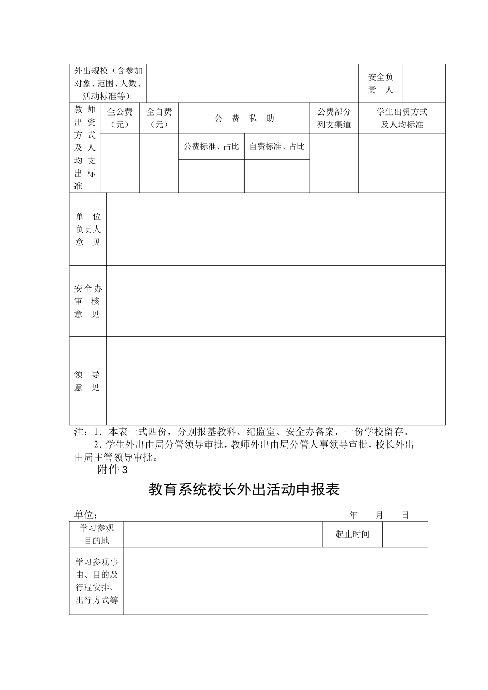 关于进一步规范我市教育系统师生外出活动核准制度的通知_第3页
