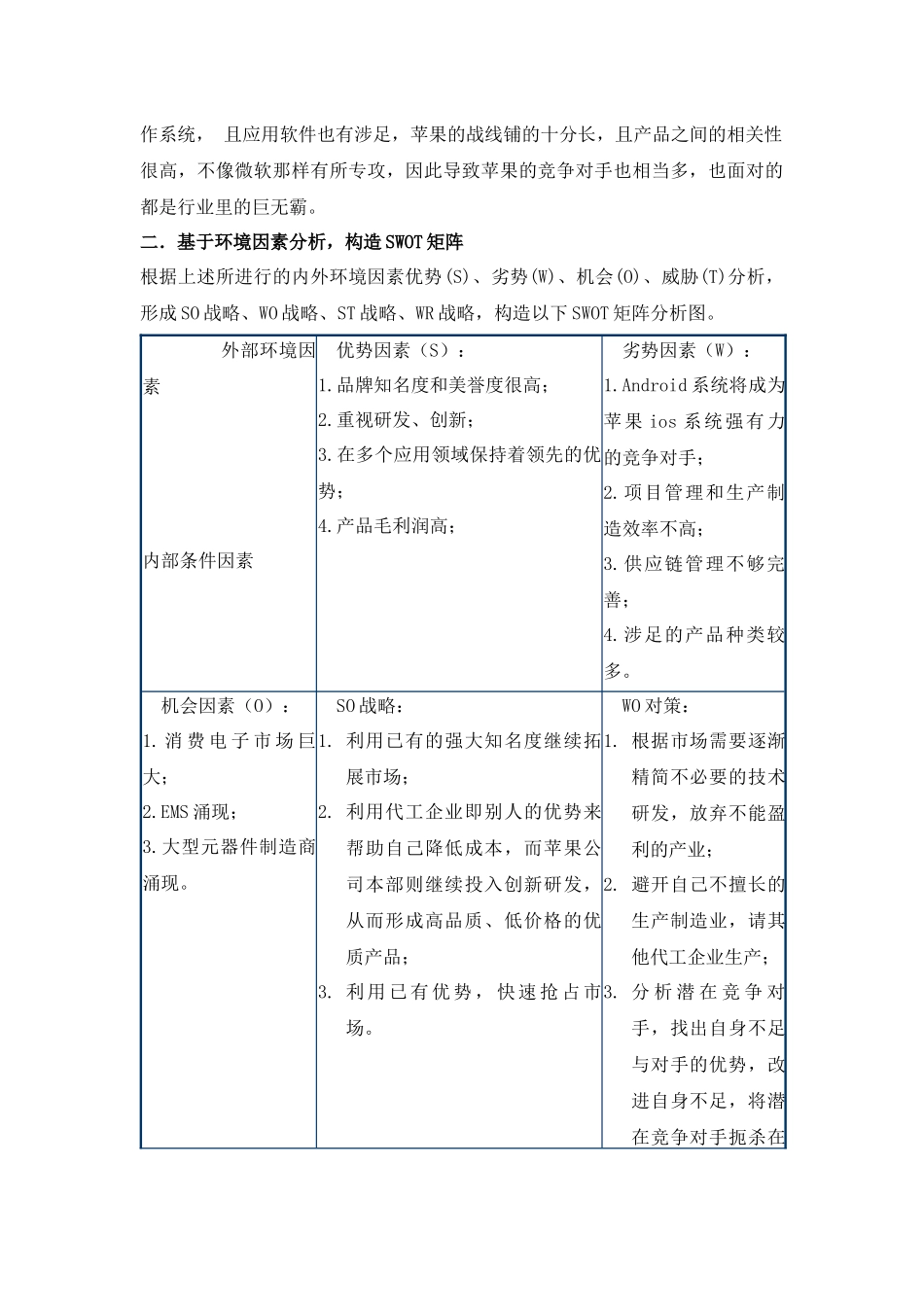关于苹果公司的SWOT分析_第3页