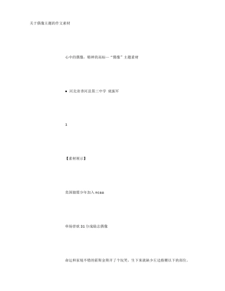 关于偶像主题的作文素材