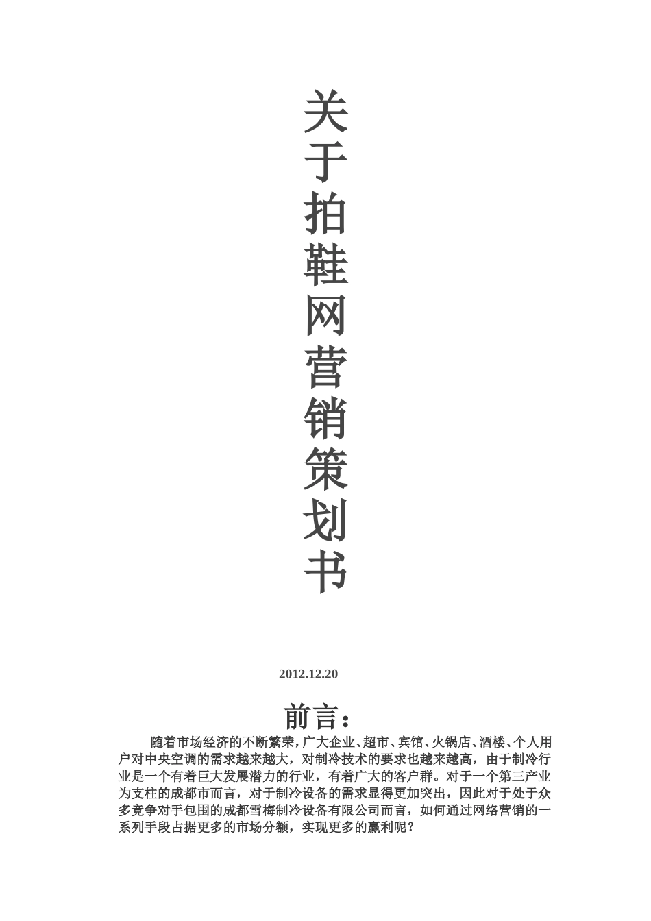 关于拍鞋网的营销策划书_第1页