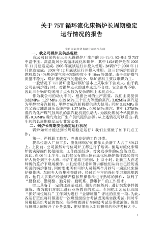 关于锅炉长周期安全稳定运行的情况报告Microsoft-Word-文档