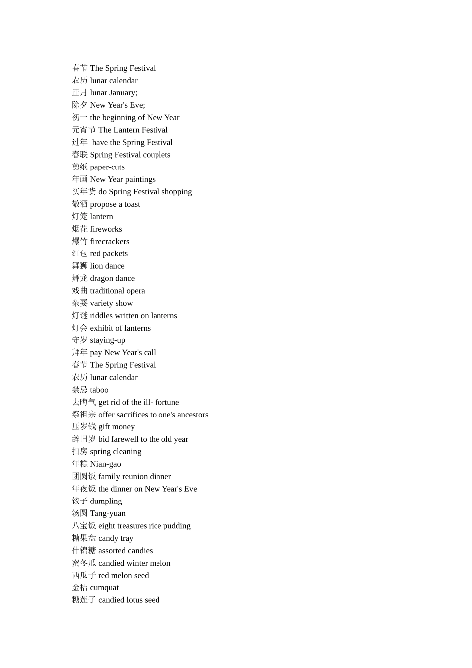 关于春节的英语单词_第1页