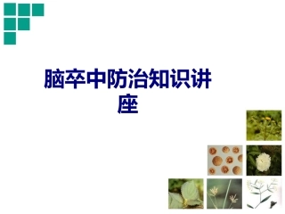脑卒中防治知识讲座讲义