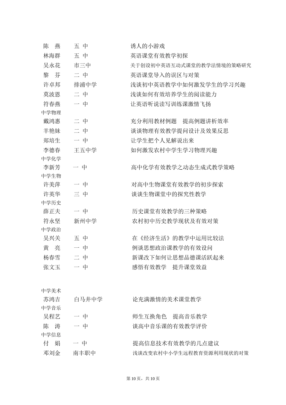 关于2009年全市中小学有效教学论文_第2页