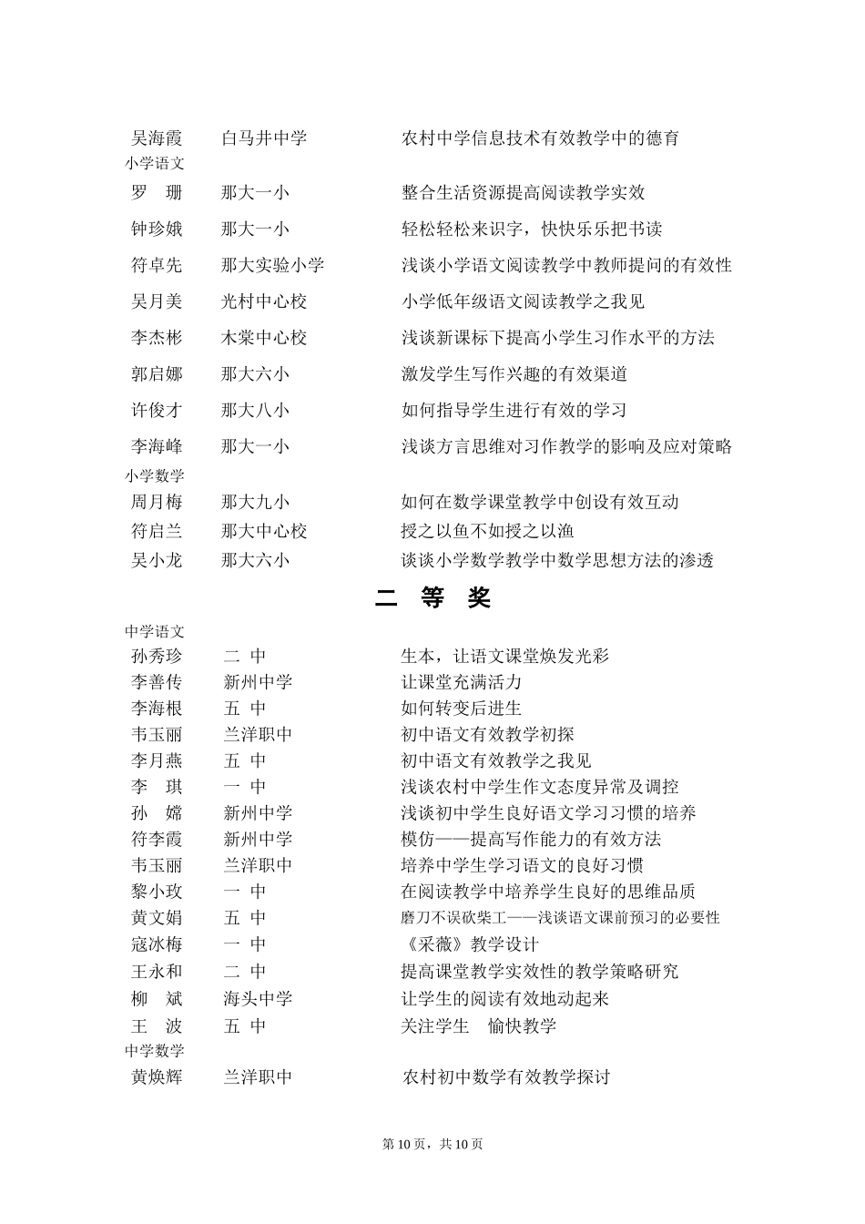 关于2009年全市中小学有效教学论文_第3页