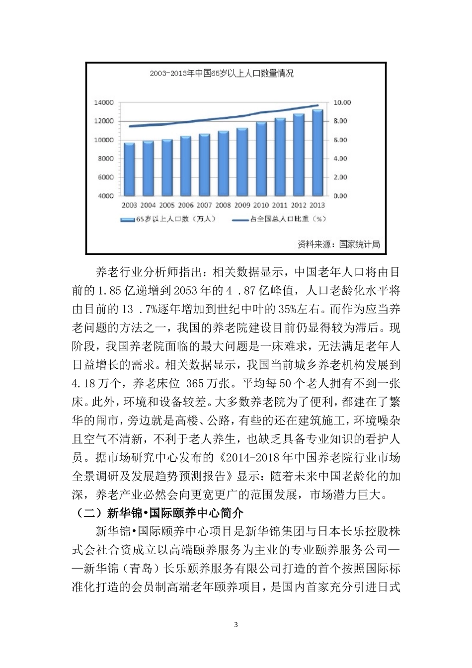 关于青岛新华锦国际颐养中心的调研报告_第3页