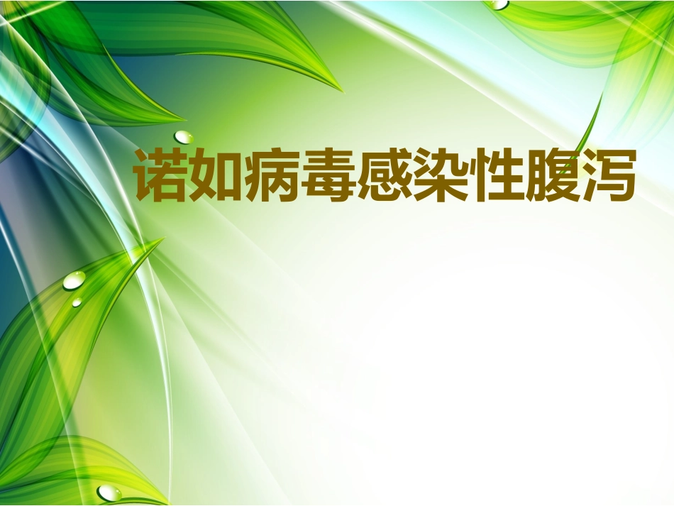 诺如病毒感染性腹泻_第1页