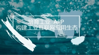 培育工业APP构建工业互联网应用生态