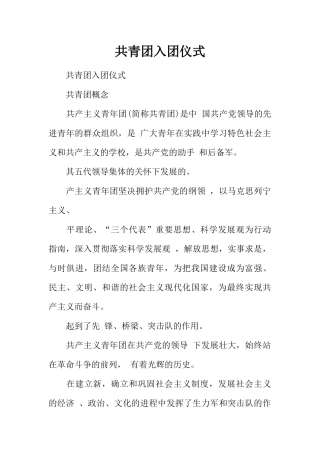 共青团入团仪式