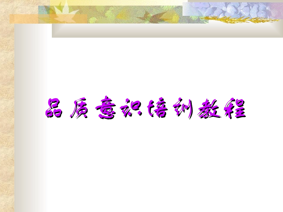 品质意识培训教程_第1页