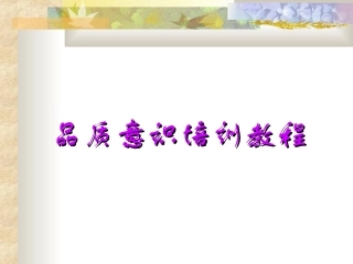 品质意识培训教程