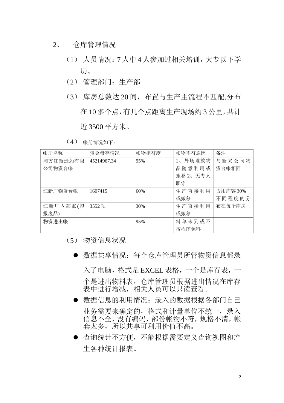关于仓库管理系统需求的分析报告_第2页