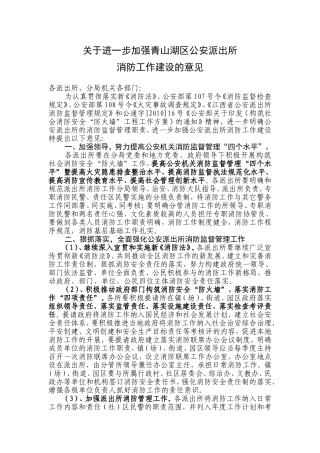 关于全面加强青山湖区公安派出所