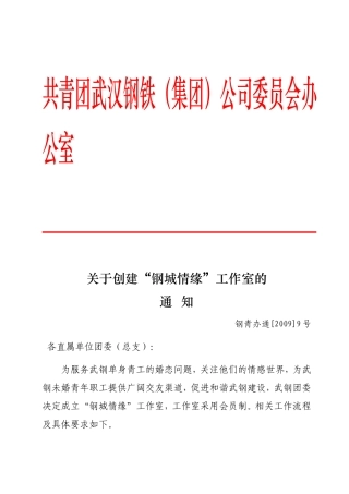 共青团武汉钢铁(集团)公司委员会办公室