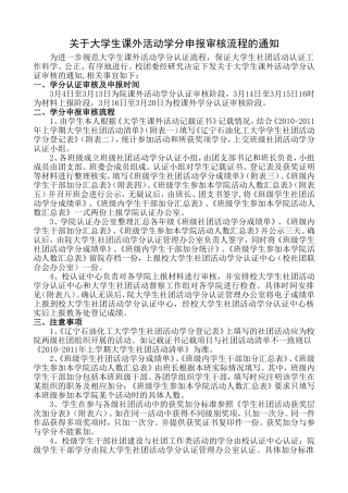 关于大学生课外活动学分申报审核流程的通知