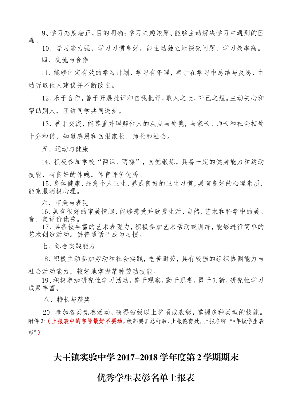 关于2017-2018学年度第2学期期末表彰优秀学生的通知_第3页