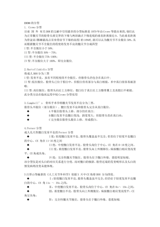 关节外科常用分型分级分类最全总结